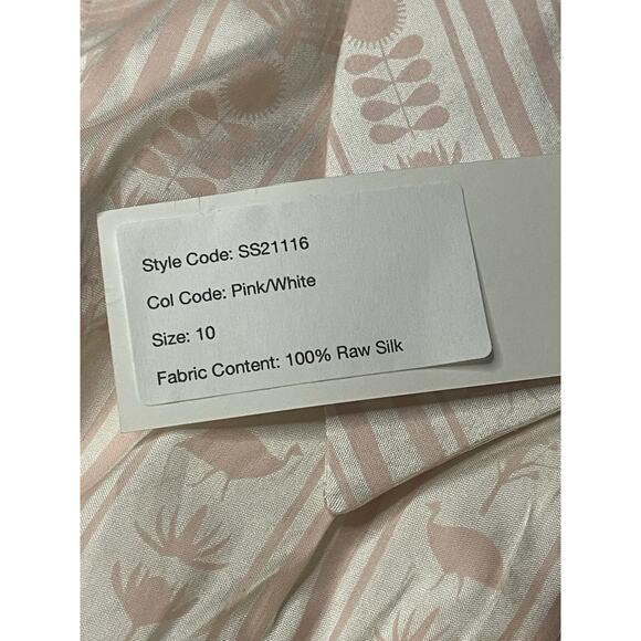 Sindiso Khumalo Raw Silk Designer Pink White Mini Dress Size Small New MSRP$1620 - Picture 11 of 14